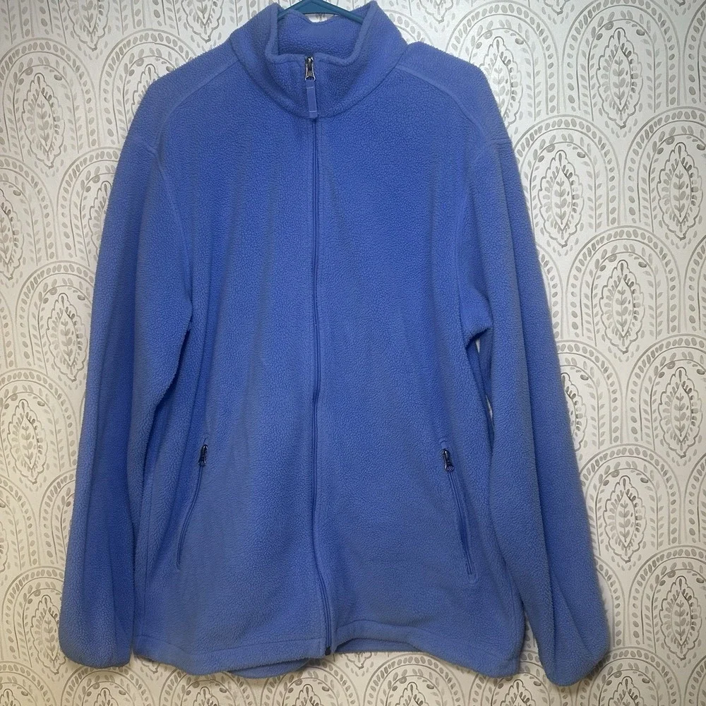 Mens Lands End Fleece  Polartec Aircore 200 Fleece Jacket Blue Size L 42-44 Tall